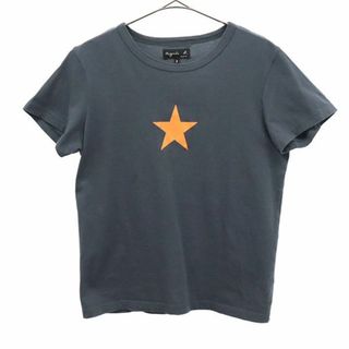 アニエスベー(agnes b.)のアニエスベー 半袖 Tシャツ 3 グレー agnes b. ロゴプリント レディース 【中古】  【230824】 メール便可(Tシャツ(半袖/袖なし))