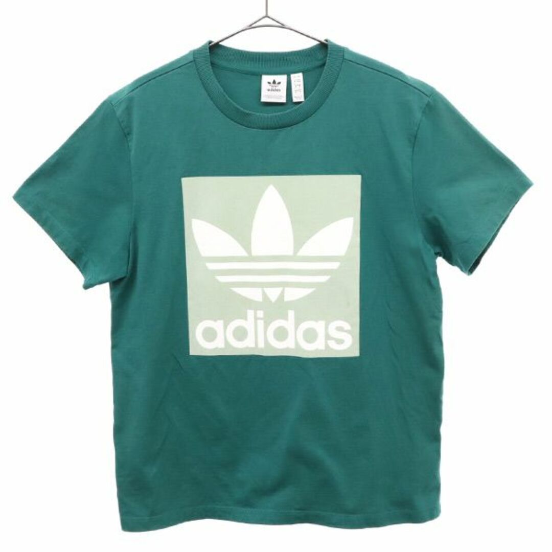 adidas(アディダス)のアディダス トレフォイルロゴ プリント 半袖 Tシャツ L グリーン系 adidas メンズ 【中古】  【230824】 メール便可 メンズのトップス(Tシャツ/カットソー(半袖/袖なし))の商品写真