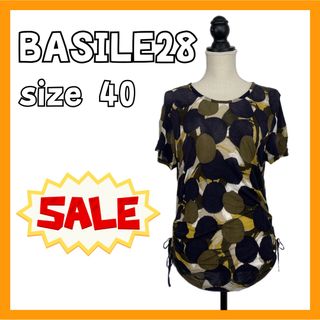 【SALE】 BASILE28 半袖 Tシャツ 絞り上げ バジーレベントット(Tシャツ(半袖/袖なし))