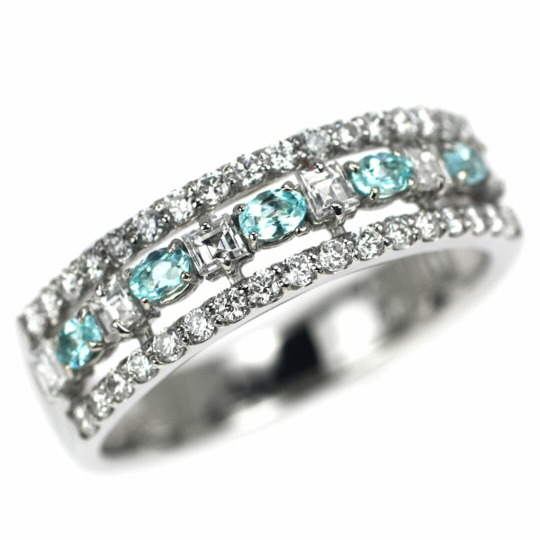 希少 Pt900 パライバトルマリン ダイヤモンド リング 0.21ct D0.58ct