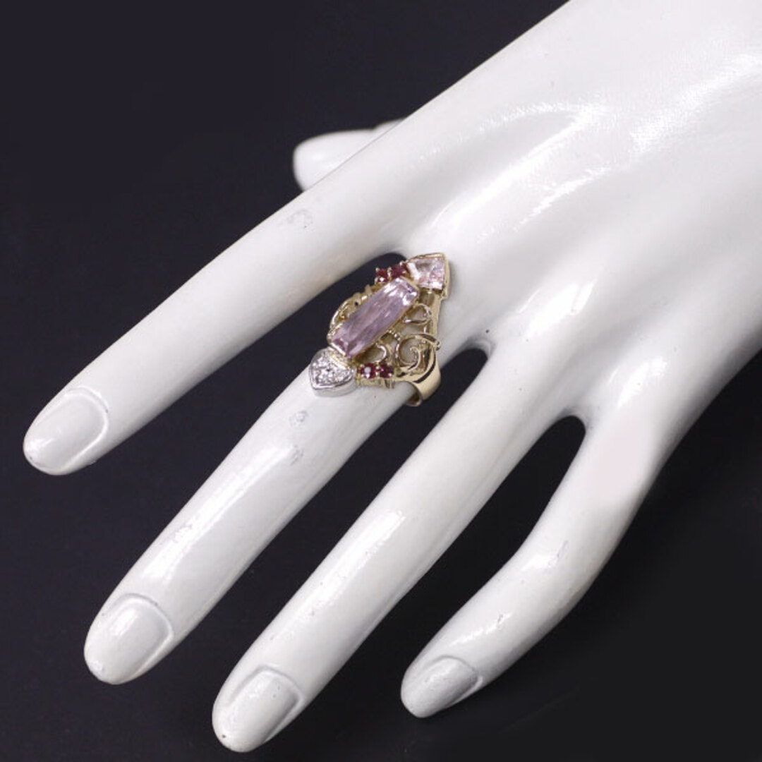 天然 ルビー ダイヤモンド リング 0.45ct k18 ^ - リング(指輪)