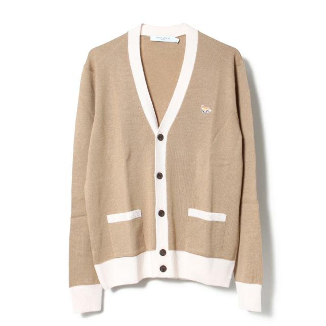 【新品未使用】 MAISON KITSUNE メゾンキツネ カーディガン BABY FOX PATCH BI-COLOR CLASSIC CARDIGAN HU00542KT1036 【Mサイズ/BEIGE】仕様フロントにポケットその他