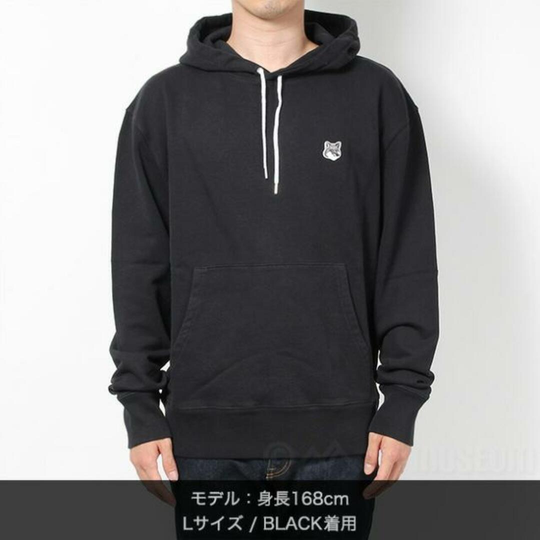 【新品未使用】 MAISON KITSUNE メゾンキツネ パーカー フーディー GREY FOX HEAD PATCH CLASSIC HOODIE GU00335KM0002 【Lサイズ/BLACK】