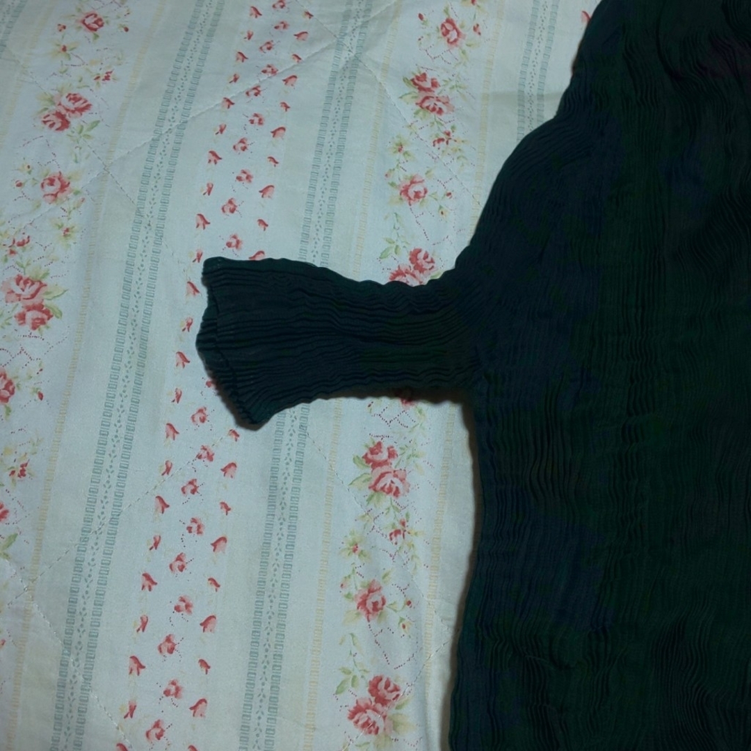 ISSEY MIYAKE(イッセイミヤケ)のイッセイミヤケシフォンツイストモスグリーン半袖 レディースのトップス(Tシャツ(半袖/袖なし))の商品写真