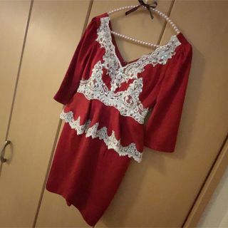 ROBE de FLEURS＊Glossy＊ペプラム＊7分袖＊ドレス(ナイトドレス)