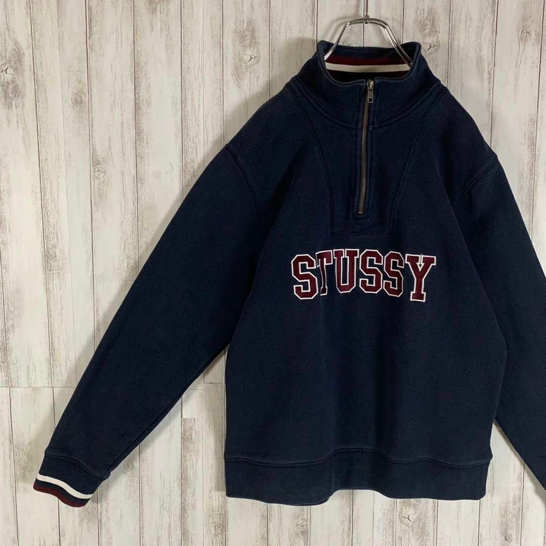 STUSSY - 【超希少モデル】ステューシー 刺繍ロゴ ハーフジップ 希少