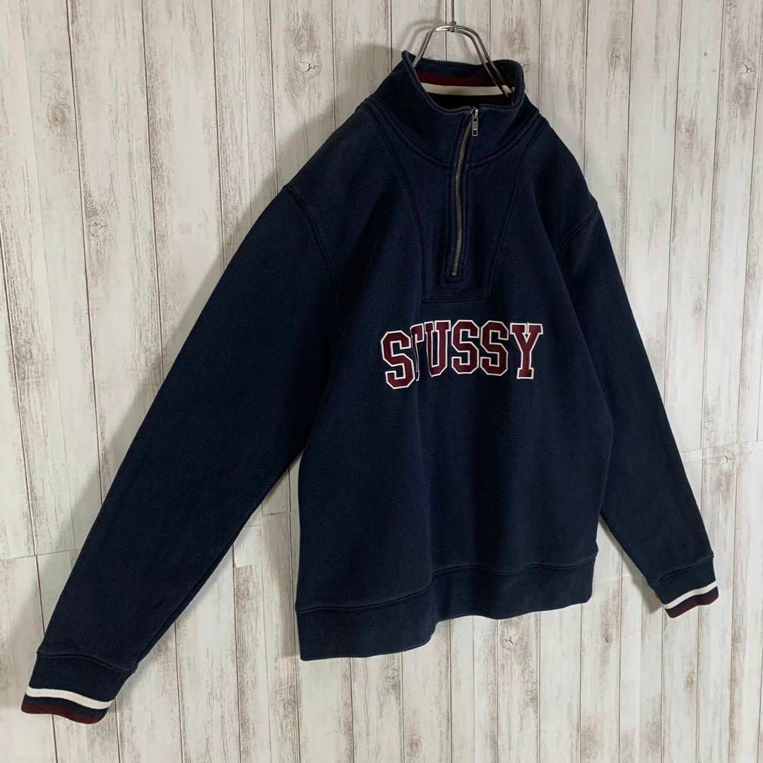 入手困難　STUSSY ステューシー　90s 希少　ハーフジップ　　Sサイズ