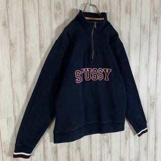STUSSY - 【超希少モデル】ステューシー 刺繍ロゴ ハーフジップ 希少