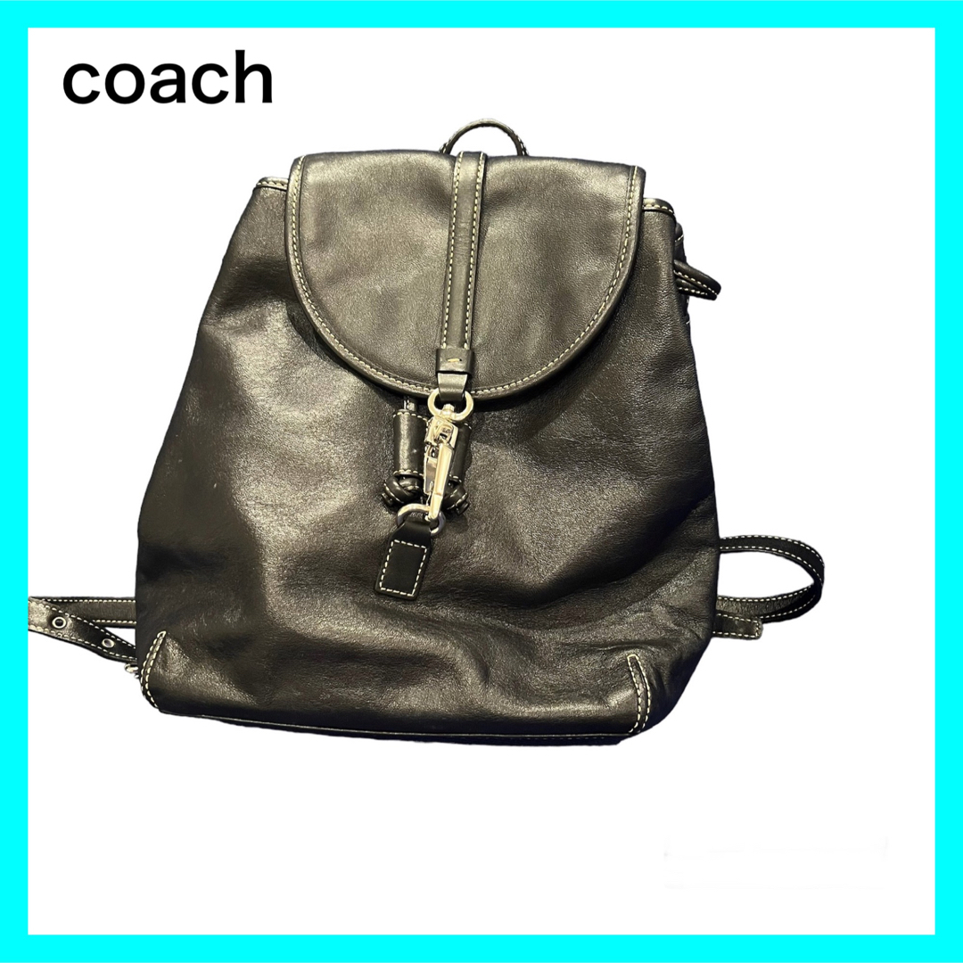 coach レザーリュック　ブラック