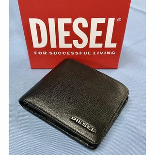 ディーゼル(DIESEL)のディーゼル　サイフ 2223　ブラック　二つ折り ウォレット　ロゴ　新品 タグ付(折り財布)