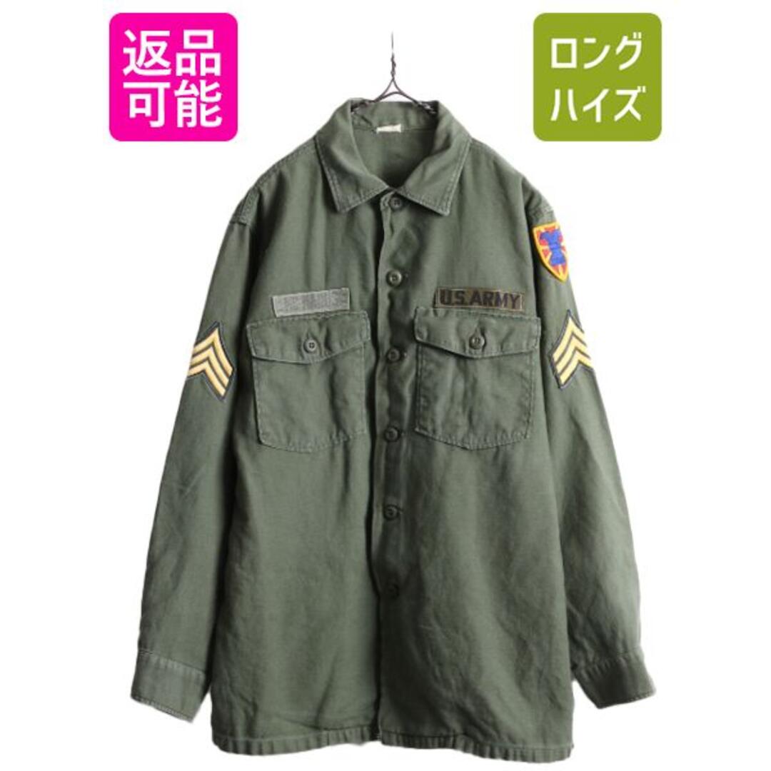 60s US ARMY コットン サテン ユーティリティ シャツ L ミリタリーの通販 by 古着 ビンテージ ショップ ロングハイズ's  shop｜ラクマ