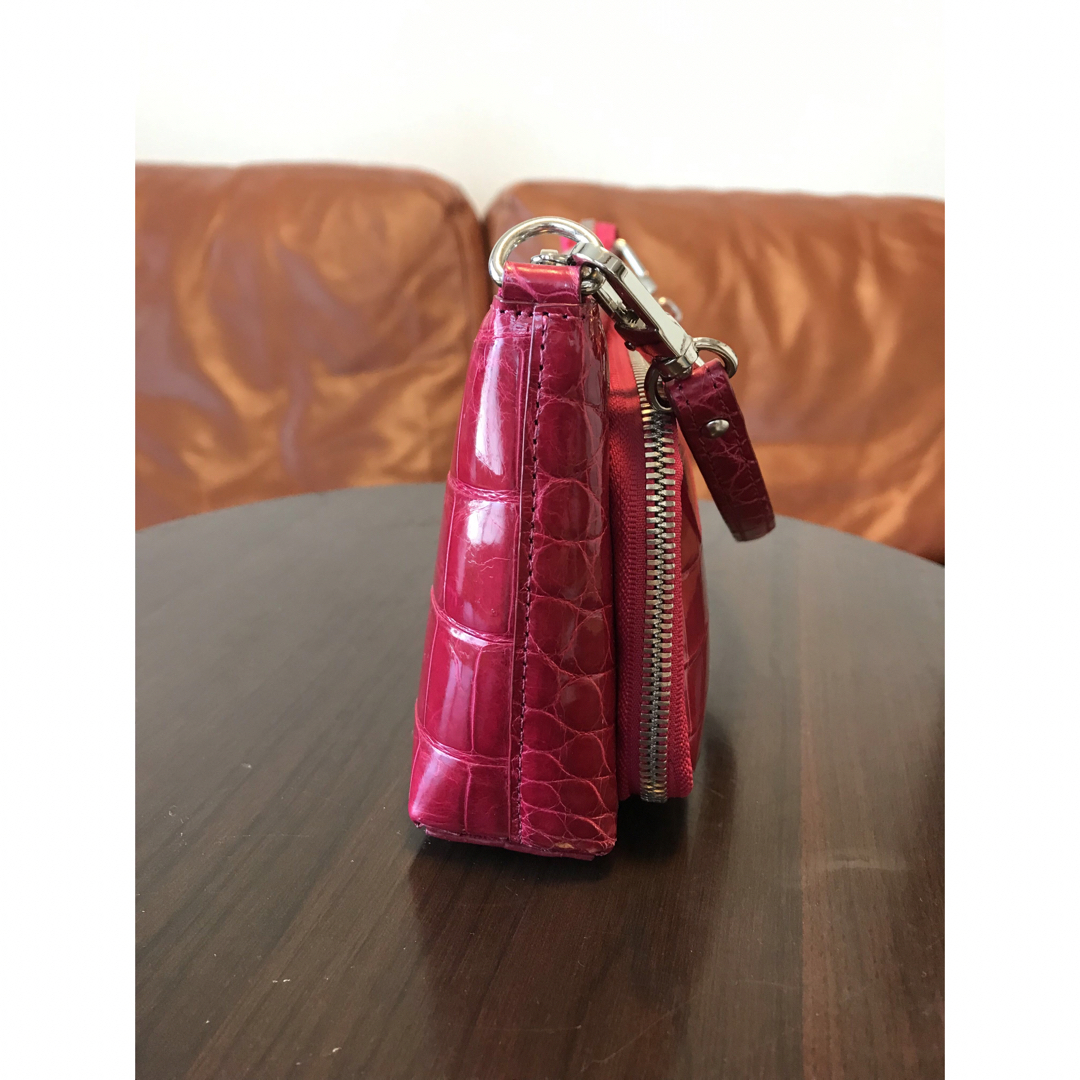 新品クロコダイルピンク2wayショルダーバック-