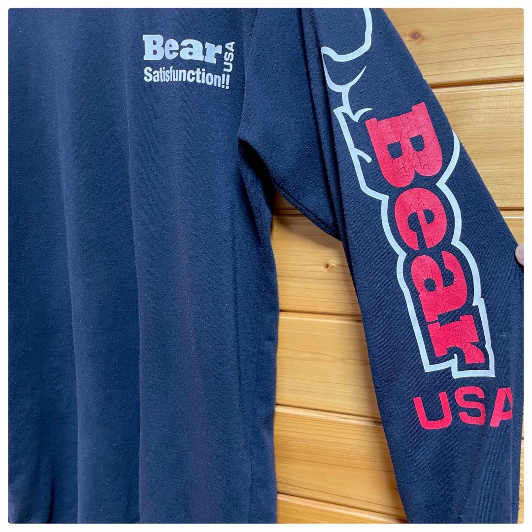 Bear USA(ベアー)の古着 Bear USA men's スウェット ビッグロゴ 長袖 黒 LL メンズのトップス(スウェット)の商品写真