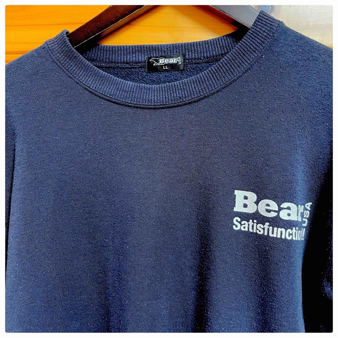 Bear USA(ベアー)の古着 Bear USA men's スウェット ビッグロゴ 長袖 黒 LL メンズのトップス(スウェット)の商品写真