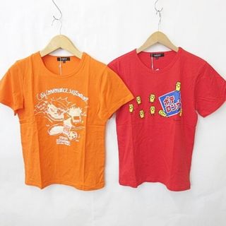 アザー(other)のダブルフォーカス Tシャツ 2枚セット 半袖 丸首 企業コラボ オレンジ 赤 S(Tシャツ/カットソー(半袖/袖なし))