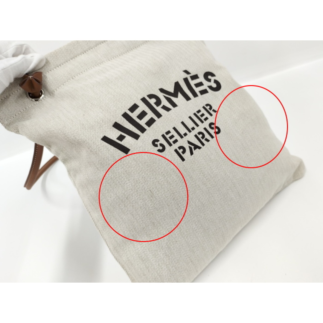 Hermes - HERMES アリーヌMM ショルダーバッグ 肩がけ キャンバス