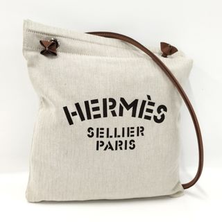 エルメス(Hermes)のHERMES アリーヌMM ショルダーバッグ 肩がけ キャンバス ベージュ系(ショルダーバッグ)