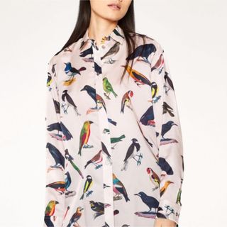 Paul Smith - 美品 ポールスミス バードプリント シャツワンピース 40