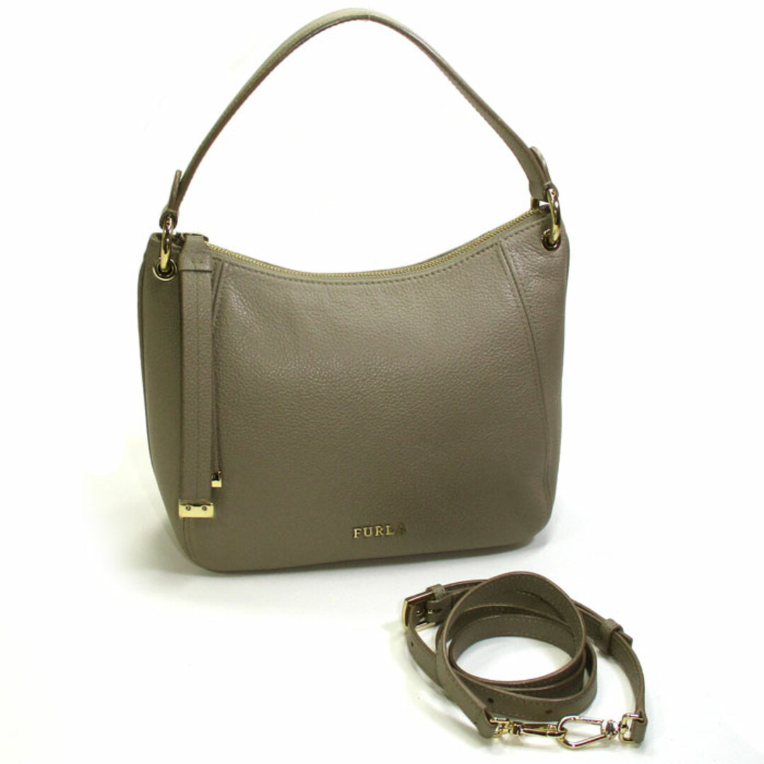 FURLA シエナ　ショルダーバック　グレー　グレージュ