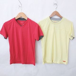 ユニクロ(UNIQLO)のユニクロ スポーツ ウエア Tシャツ 2枚セット 半袖 Vネック 赤 黄 S(その他)