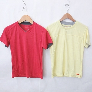 ユニクロ(UNIQLO)のユニクロ スポーツ ウエア Tシャツ 2枚セット 半袖 Vネック 赤 黄 S(その他)