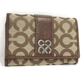 COACH 二つ折り財布 オブアート キャンバス ブラウン