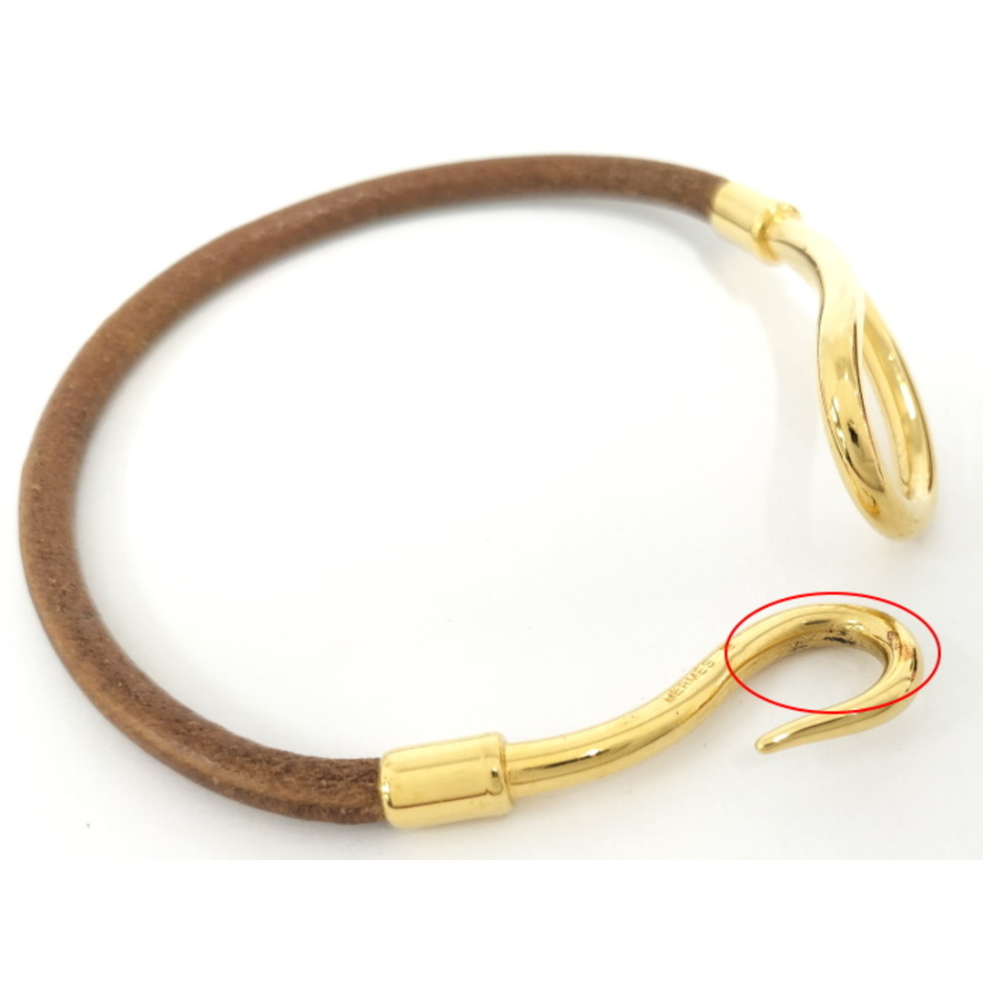 HERMES - HERMES ジャンボ ブレスレット レザー ゴールド金具 HERMES - HERMES ジャンボ ブレスレット レザー ゴールド金具