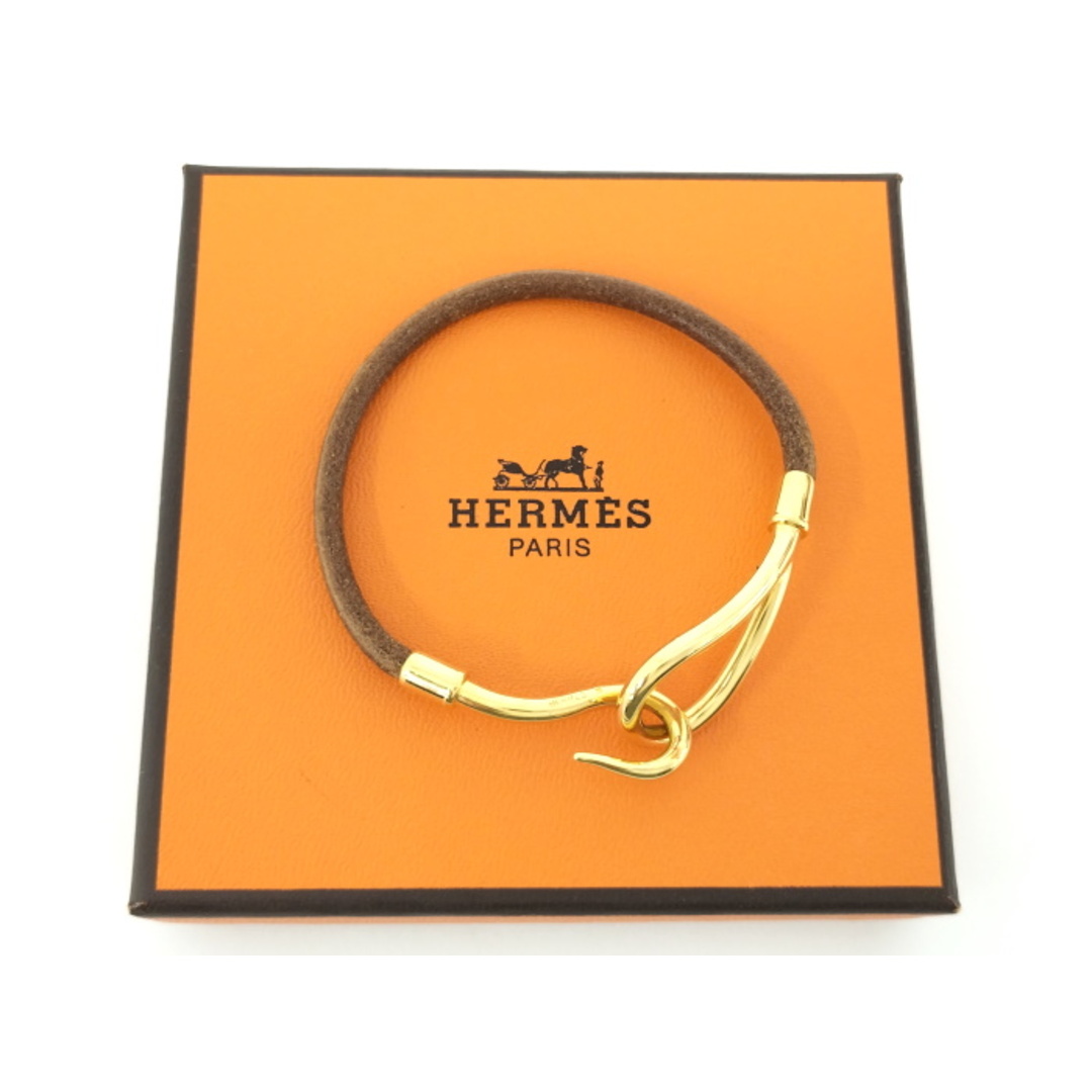HERMES - HERMES ジャンボ ブレスレット レザー ゴールド金具 HERMES - HERMES ジャンボ ブレスレット レザー ゴールド金具