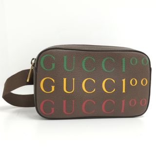 グッチ(Gucci)のGUCCI ボディバッグ ウエストバッグ 100周年記念 レザー ブラウン(ボディーバッグ)