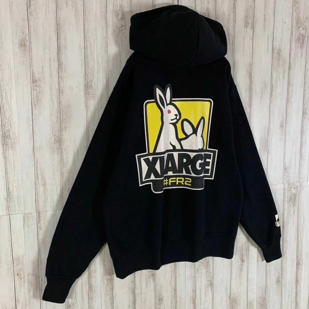 最高デザイン】FR2 XLARGE 限定コラボ 希少 バックプリント パーカー