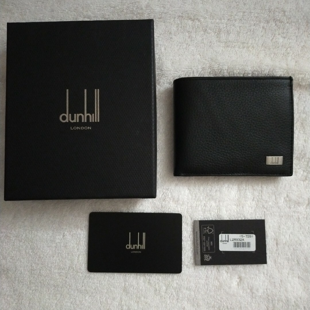 新品 未使用 箱あり dunhill  ダンヒル 二つ折り 札入れ  黒