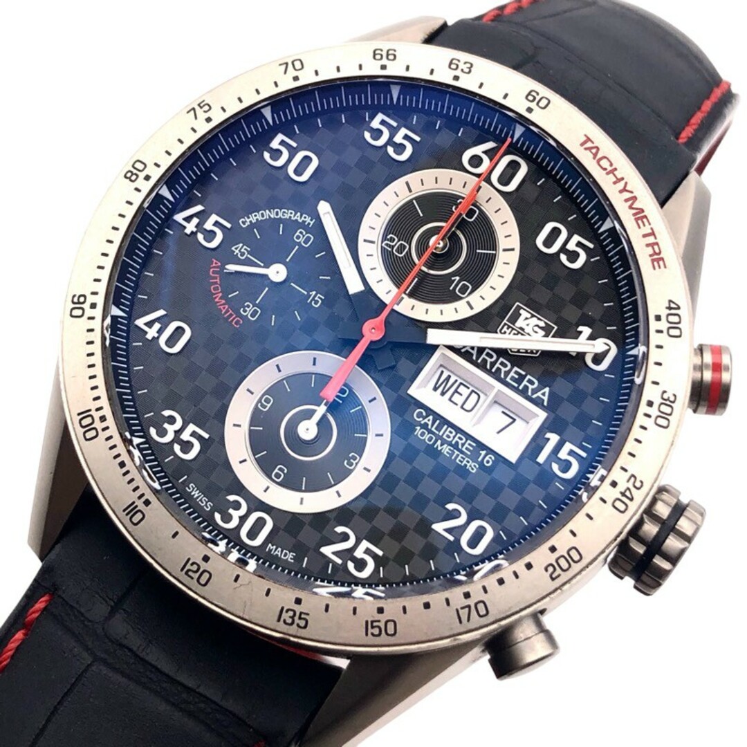タグ・ホイヤー TAG HEUER カレラタキメータークロノグラフ CV2A80 チタン メンズ 腕時計