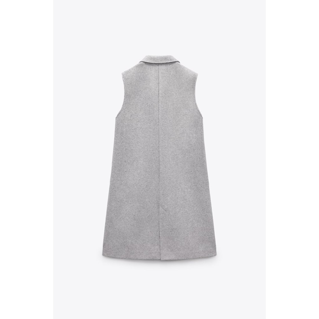 ZARA - ZARA ダブルブレスト ソフトベスト XSサイズ グレーの ZARA - ZARA ダブルブレスト ソフトベスト XSサイズ グレーの