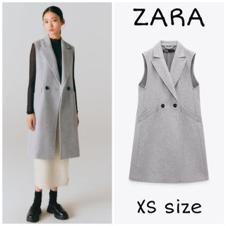 人気‼︎美品‼︎★ZARA★ザラ★ロングベスト　ジレ　グレー