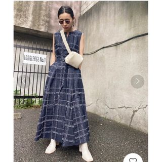 アメリヴィンテージ(Ameri VINTAGE)のアメリ　NEEDLE CHECK DRESS(ロングワンピース/マキシワンピース)