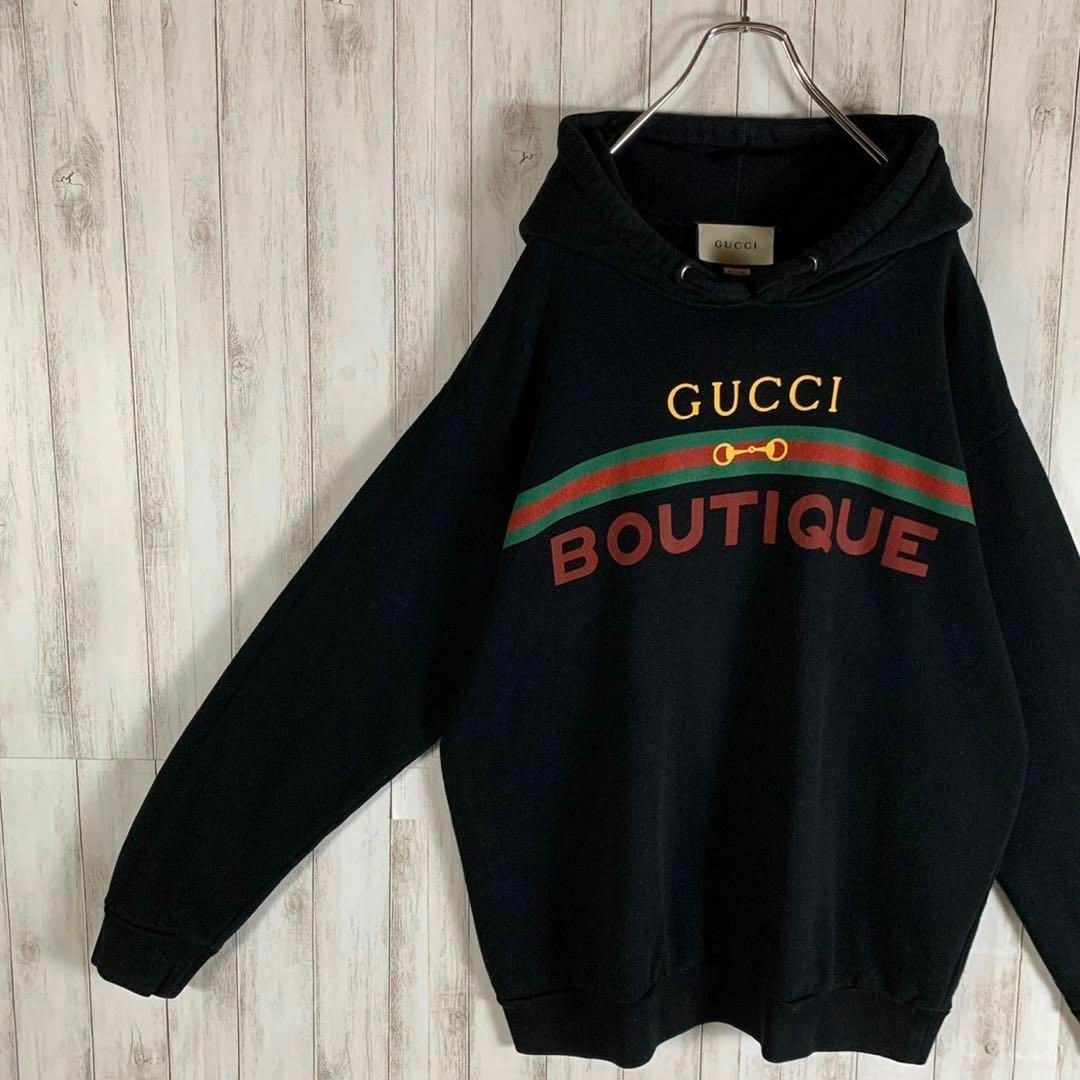 【即完売モデル】GUCCI グッチ シェリーライン ホースビット 黒 パーカー