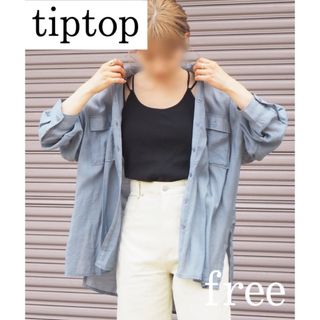 ティップトップ(tip top)の【tiptop】ビックシアーTシャツ  ブルー / 大きいサイズ(シャツ/ブラウス(長袖/七分))