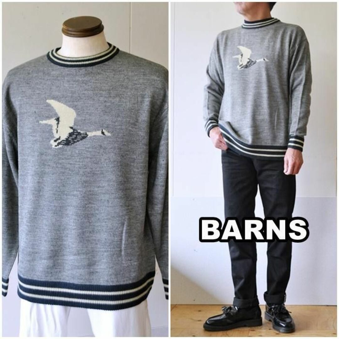 Barns OUTFITTERS(バーンズアウトフィッターズ)のBARNS バーンズ　クルーニット　セーター　22412 L メンズのトップス(ニット/セーター)の商品写真