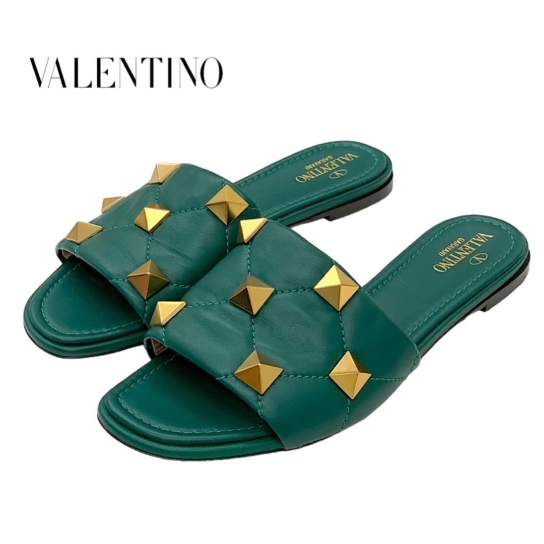 VALENTINO - ヴァレンティノ レザー サンダル 靴 シューズ グリーンの