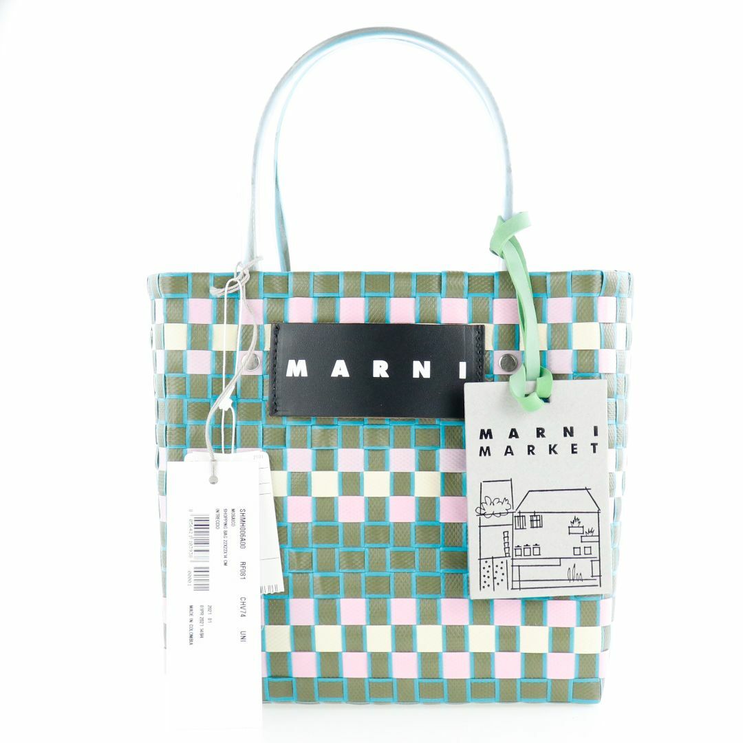 新品MARNI マルニ かごバッグ ピクニック ミニ Mバスケット ホワイト 新品MARNI マルニ かごバッグ ピクニック ミニ Mバスケット ホワイト