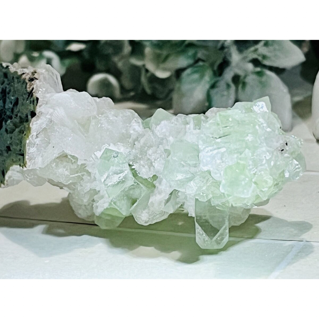 天使の水晶✨   レインボー　グリーンアポフィライト　原石　クラスター　魚眼石 4