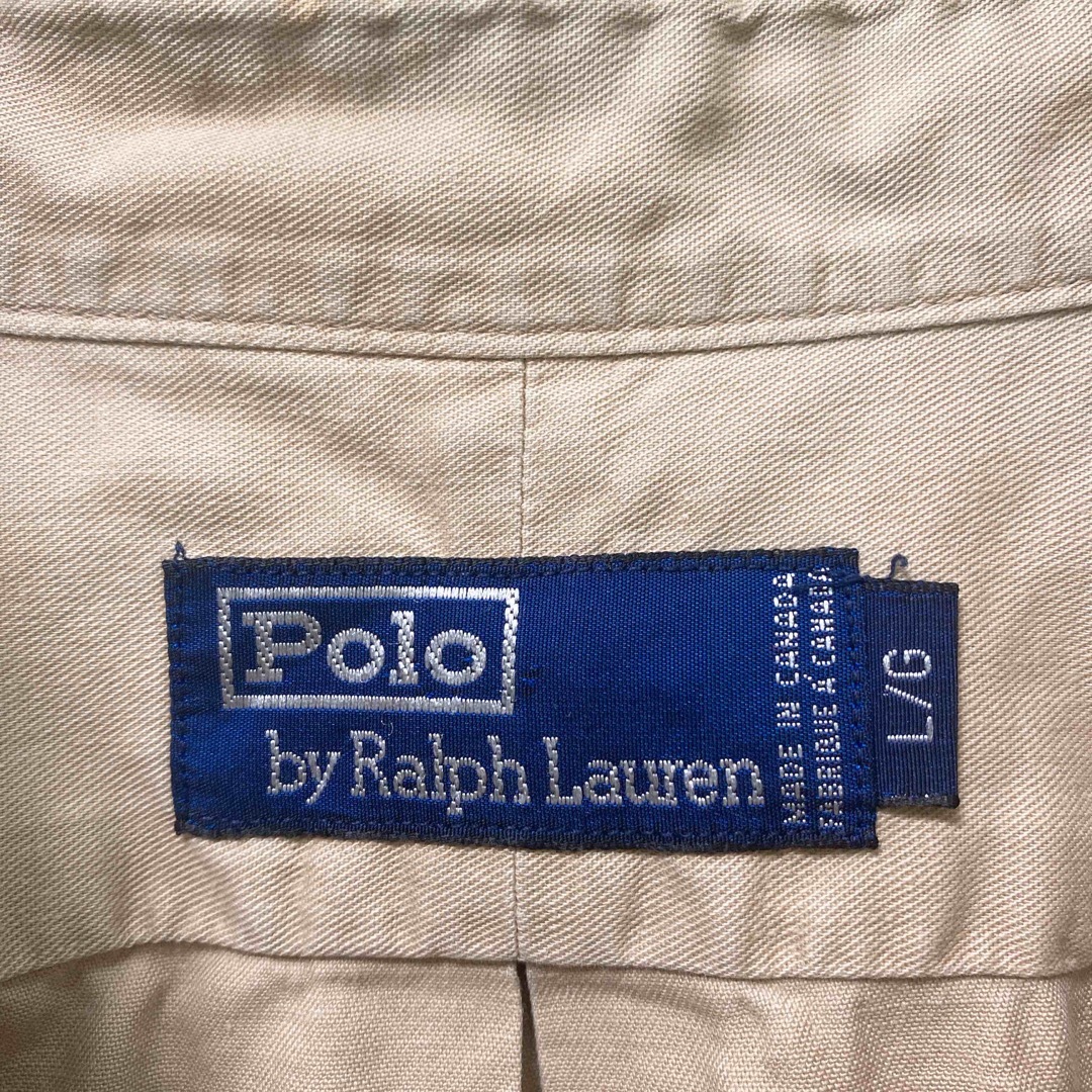 Ralph Lauren(ラルフローレン)の90s ポロバイラルフローレン　長袖シャツ　ボタンダウン　無地　男女兼用　L メンズのトップス(シャツ)の商品写真