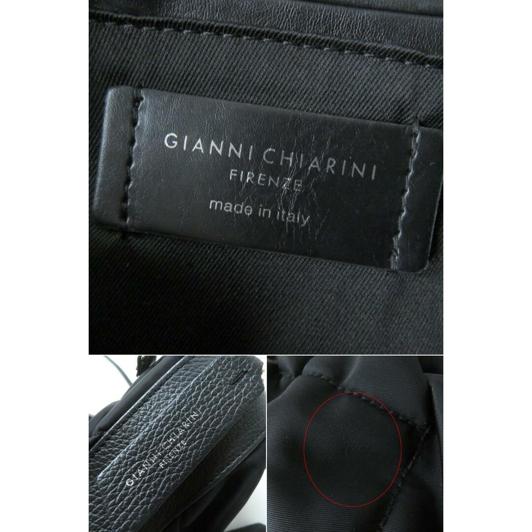 極美品☆GIANNI CHIARINI ジャンニキャリーニ レザー使い 2WAY ショルダーバッグ/ハンドバッグ ブラック レディース イタリア製 保存袋付き