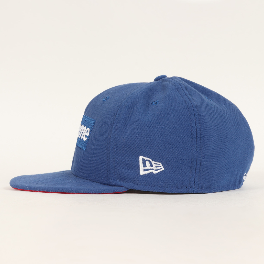 supreme cap ネイビー 7-3/8 美品 newera キャップ 紺