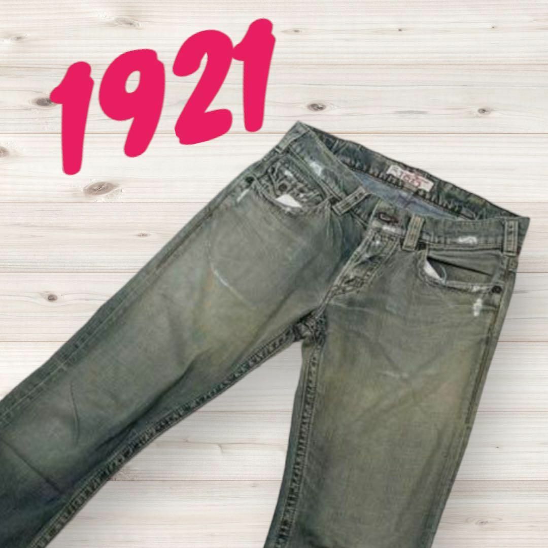 1921 デニム ダメージ加工 ジーンズ　カナダ製　jeansデニムパンツ