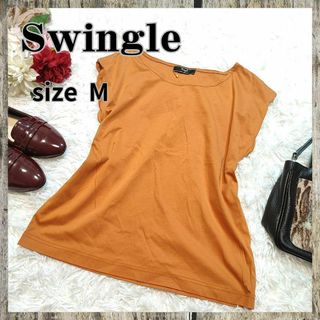 スウィングル(Swingle)のSwingle【M】トップス　ノースリーブ　シャツ　オレンジ(Tシャツ(半袖/袖なし))