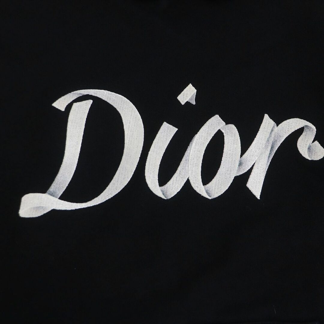 美品□22AW DIOR/ディオール オム 293J678A0531 ロゴエンブロイダリー プルオーバー スウェットパーカー/フーディー 黒 XS 伊製 正規品