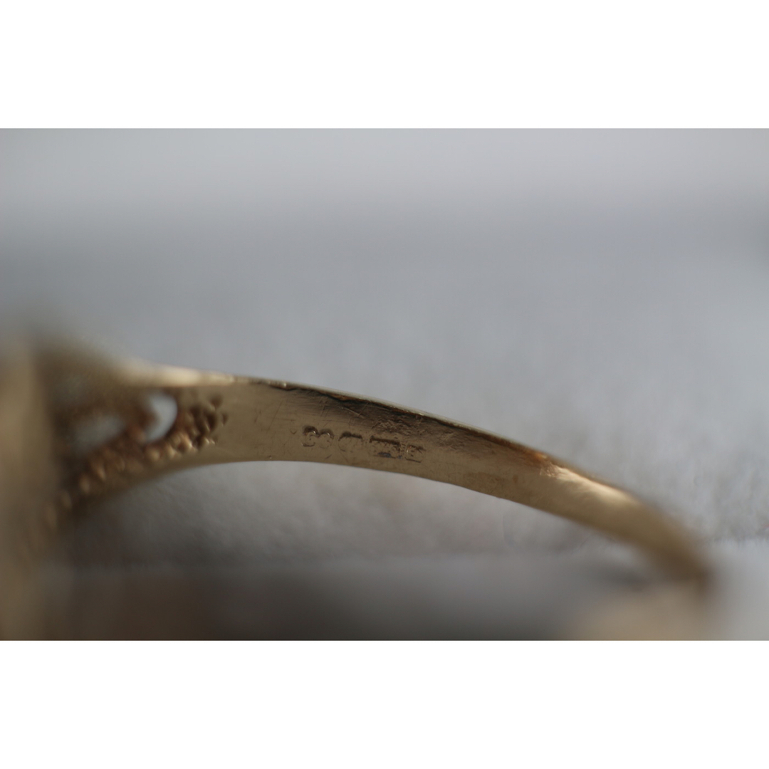 ビンテージ レディース ゴールド 指輪 コイン シグネット  375 J131 レディースのアクセサリー(リング(指輪))の商品写真