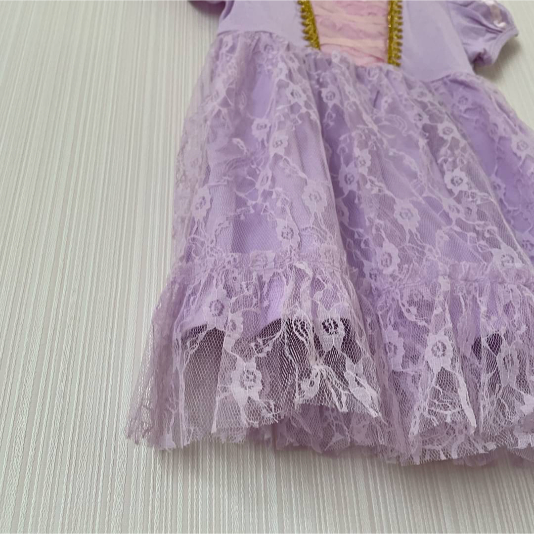 ラプンツェル レース 女の子ワンピース ガール ドレス コスプレ 90 キッズ/ベビー/マタニティのキッズ服女の子用(90cm~)(ワンピース)の商品写真