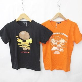 アザー(other)のダブルフォーカス Tシャツ 2枚セット 半袖 丸首 企業コラボ 黒 オレンジ S(Tシャツ/カットソー(半袖/袖なし))